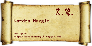 Kardos Margit névjegykártya